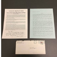 1989 Dean R. Koontz Signed / Autographed Letter / News Article picture