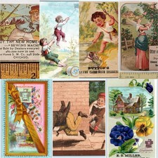 x7 LOT c1880s Victorian Trade Cards New Home Sewing Machine Clarks ONT Cotton picture
