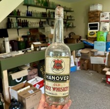 Hanover Old Rye Whiskey W H Jones Boston MA Labeled Blown Pre-Pro Bottle Scarce picture
