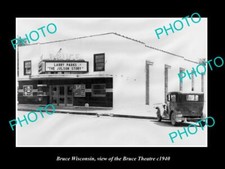 OLD 8x6 HISTORIC PHOTO OF BRUCE WISCONSIN VIEW OF THE BRUCE THEATRE c1940 picture