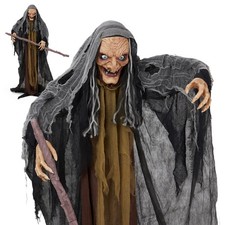 5.3ft Witch with Crutch Halloween Standing Decoration picture