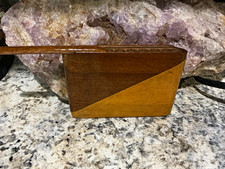 VTG 70’s Two-Tone Inlaid Wood Cigarette Holder Case with Swivel Lid - 10 Slot  picture