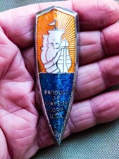 original 1939 - 1940 Plymouth Grill / Hood emblem badge Chrysler Corp, 3 inch picture