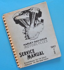 1940-1947 Harley Davidson E EL F FL U UL UH ULH Service Manual Motorcycle Book picture
