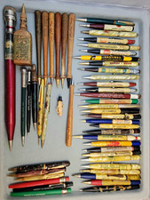 50 Vintage Advertising Mechanical Pencils Lot Celluloid Metal Wood Plastic  picture