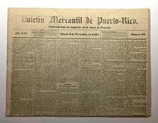 ANTIQUE NEWSPAPER / BOLETIN MERCANTIL DE PUERTO RICO 1861 / VERY RARE #1 picture
