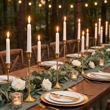 NUPTIO Gold Candlestick Holders Bulk: Set of 30 10 sets (30 pcs), picture