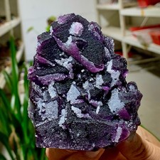 479G Rare Transparent Purple Cube Fluorite Mineral Crystal Specimen/China picture