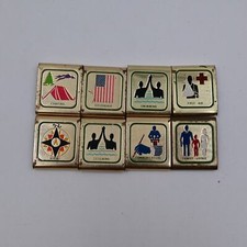 Vintage Boy Scouts Of America Metal Belt Merit Badges Bundle Of 8 picture