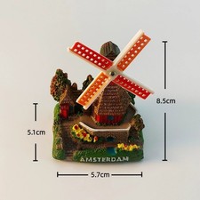 Amsterdam Windmill Netherlands Landmark Model Figurine Home Resin Table Ornament picture