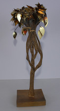 Vintage Shimmery Gold Leaf Twisted Wire Tree of Life Magic Tree MCM picture