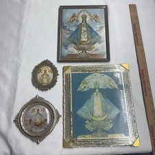 Vintage Nuestra Senora de San Juan de los Lagos Catholic Art Lot 4 Frames picture