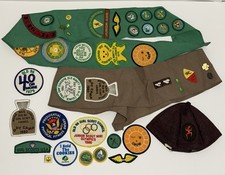 Girl Scout Vintage 79’ 1980’s Sash w/ Patches & Badges, Mixed Lot Old Ninety Six picture