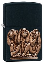 Zippo Windproof Lighter, 3 Monkeys, See, Speak Hear No Evil, 29409, New In Box picture