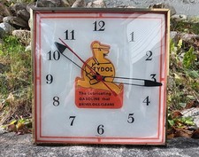 Vintage Square Pam Clock Body w/ Bubble Glass & Tydol Replacement Face Working  picture