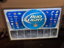 VTG Budweiser Bud Light NFL Official Beer Illuminated Weekly Bar Menu Sign picture