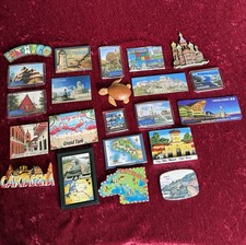 Set Of 22 Rare Beautiful Fridge Souvenir Magnates From Many Countries. picture
