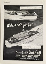 1947 Print Ad Chris-Craft 22' Custom Sedan & 34' Express Algonac,Michigan picture
