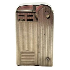 Vintage Regens Stormliter Squeeze Lighter Ribbed Silver USA Smooth Action picture