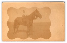 Early 1910s RPPC - Kid On Horse Postcard (UnPosted) Real Photo Postcard picture