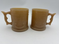 Whataburger Mug Buffalo Nickel Coffee Butterscotch Pistol Grip Vintage SET  OF 2 picture