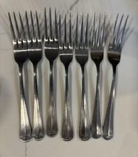 7 VTG Rogers Stainless Jefferson Manor Korea 3 Tine Dinner Forks Granny Forks picture