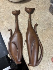 2 VINTAGE SEXTON USA MID CENTURY METAL WALL ART SIAMESE CATS ORIGINAL MCM 1960s picture
