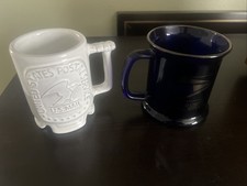 USPS Vintage Blue Glass & White Coffee Mug United States Postal Service picture