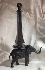Vintage Bronze Elephant Obelisk Garniture Statue 17