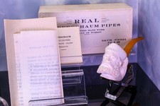 UNSMOKED Turkey Genuine Real Meerschaum FIGURE Pipe Hayim Pinhas Box Paperwork picture