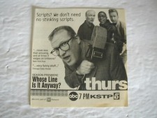 1999 WHOSE LINE IS IT ANYWAY? DREW CAREY 4.75X5 VINTAGE PRINT AD L043 picture