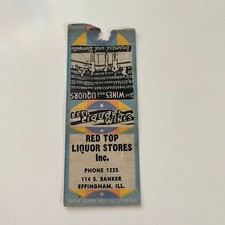 Red Top Liquor Stores Inc 1948 Effingham IL Vintage Matchbook Cover TMB86-3 picture