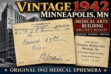 VTG 1942 Minneapolis MN Medical Arts Building Dr Prescription Receipt Ephemera picture