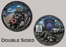 NYPD 100 Precinct Rockaway Beach Raccoon Challenge Coin J#44 picture
