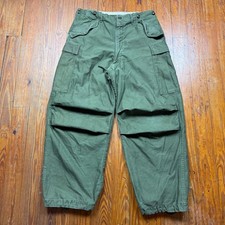 Vintage M-1951 Military Shell Field Trousers Mens 34x29 Medium OG 107 Sateen 50s picture