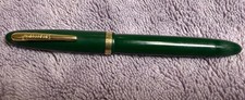 Sheaffer Fountain Pen Green 14K Gold Feather Touch Nib #5 Vintage Made in USA picture