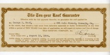 1926 Tilo Roofing Co Ten-Year Roof Guarantee Certificate Norwalk CT CE Jones Sig picture