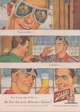 Vintage 1950 Schlitz Beer Ski Lodge Print Advertisement - Original picture