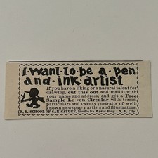 NY School Of Caricature Free Sample Lesson Circular NYC 1902 Clipping SAI4-S54 picture