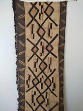 Old vintage Kuba Raffia fabric African Congo Tribal Art long  panel item 507 picture