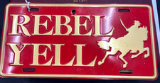 VTG. 1960s REBEL YELL WHISKEY BOURBON BOOSTER LICENSE PLATE Confederate Soldier picture