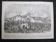 1884 Civil War Print - 1st Assault on Fort Fisher, North Carolina, 1865 picture