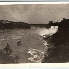 c1910s Niagara Falls NY Snapshot Photo Upper Steel Arch Honeymoon Bridge Boat 5