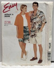 McCall’s 2736 Size L-XL Misses,Men’s & Teen Boys Shirt & Shorts UNUSED picture