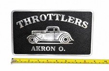 Cast Aluminum Car Club Plaque  THROTTLERS , AKRON . O picture