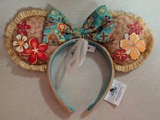 Disney WDW Resorts Polynesian Village Thatch Minnie Ears Headband New 2026 picture