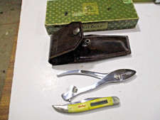 Vintage KaBar Marine Mate Plier, Adjustable Wrench/Knife  w/ Leather Sheath-RARE picture
