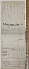 1920 DL&W Railroad Engineer’s Time & Trip Report Form Lackawanna Railway picture