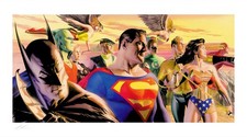 Sale Alex Ross DC Marvel In the Light Justice & Invincible Framed Lithographs picture