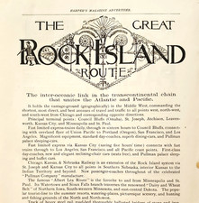 1888 Rock Island Railway Line Advertisement Victorian Pullman Cars Railroad picture